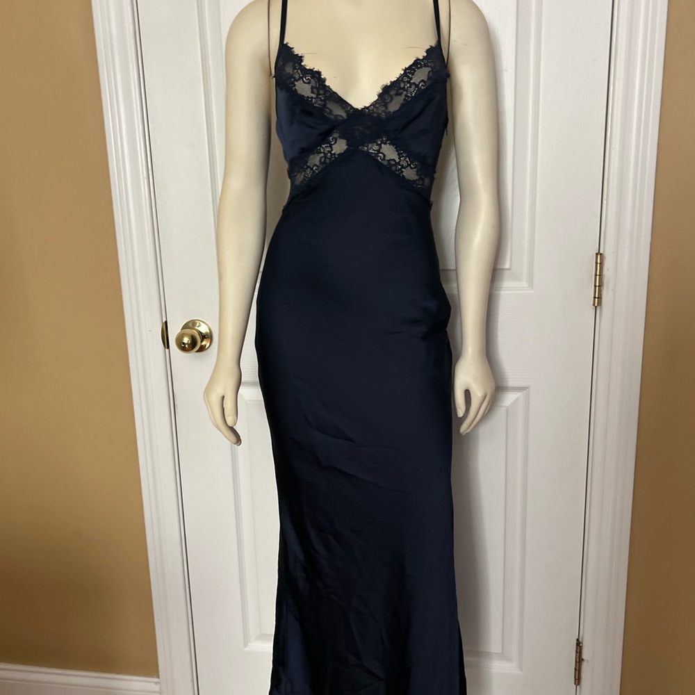 Princess Polly Treasure Bias Cut Maxi Dress Navy - Picture 9 of 16